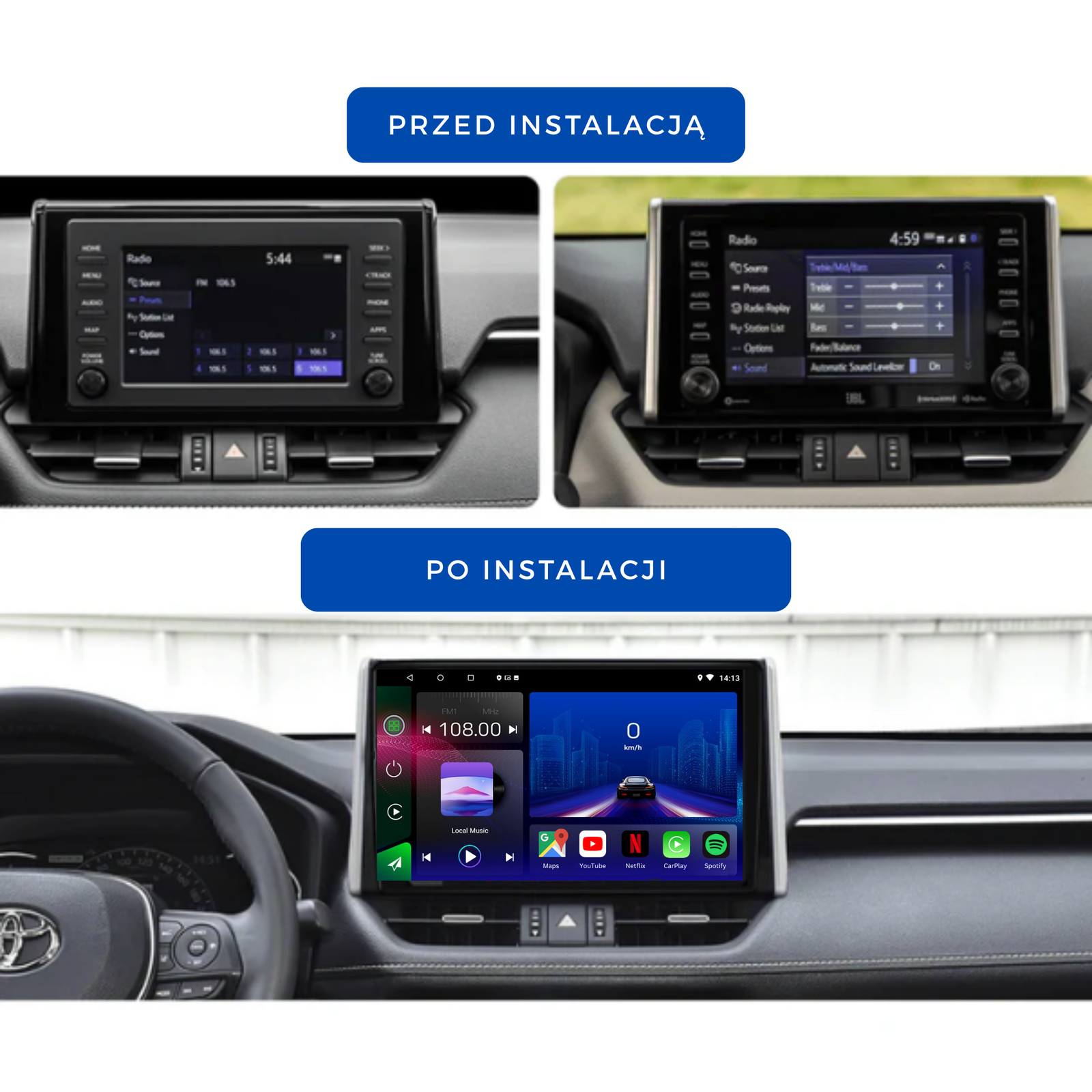 Toyota RAV4 | 2018-2021 | Android 14 Autoradio | Apple CarPlay | Android Auto