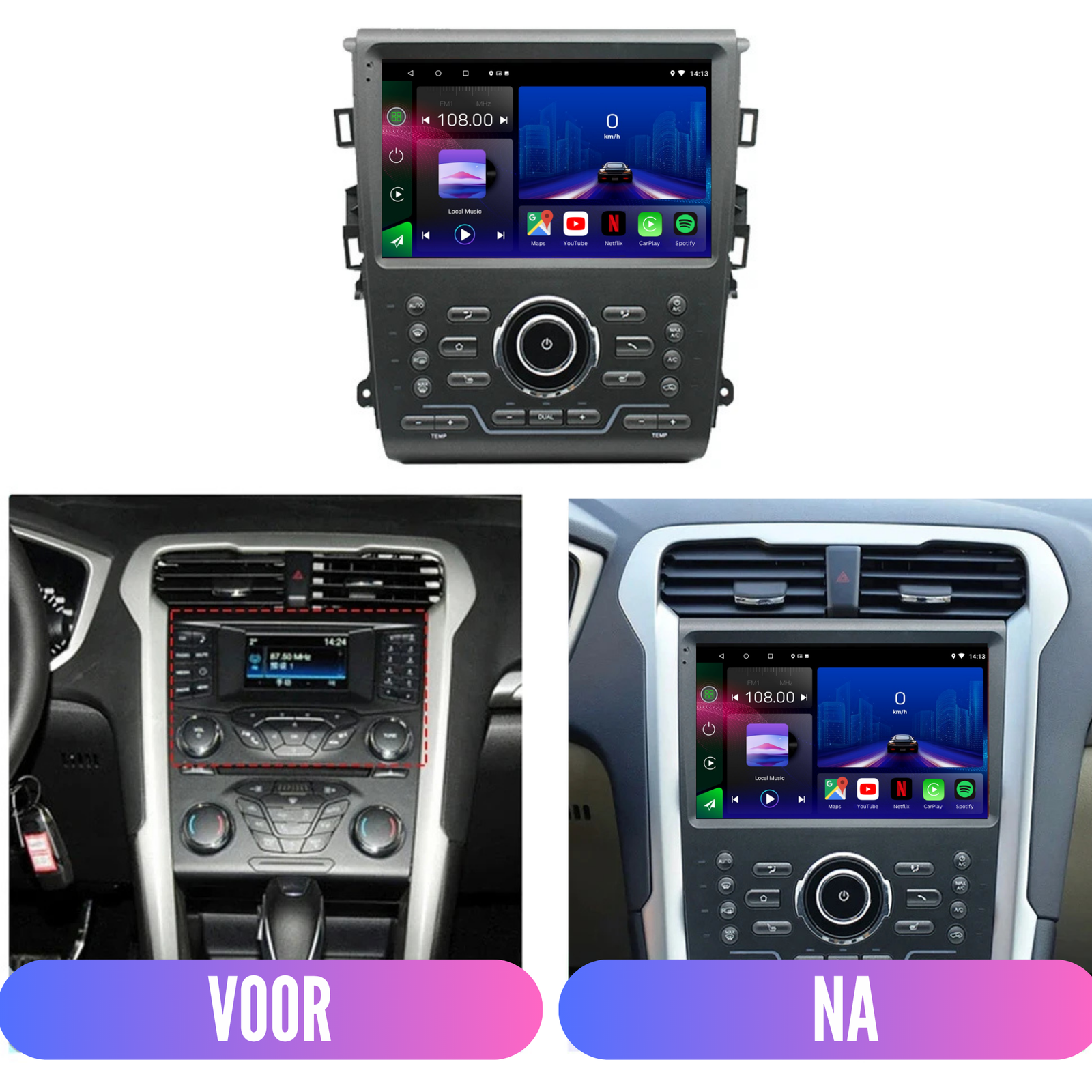 Ford Fusion Mondeo | MK5 | 2013-2018 | Android 13 Autoradio | Apple CarPlay | Android Auto - DashPro - Belgium