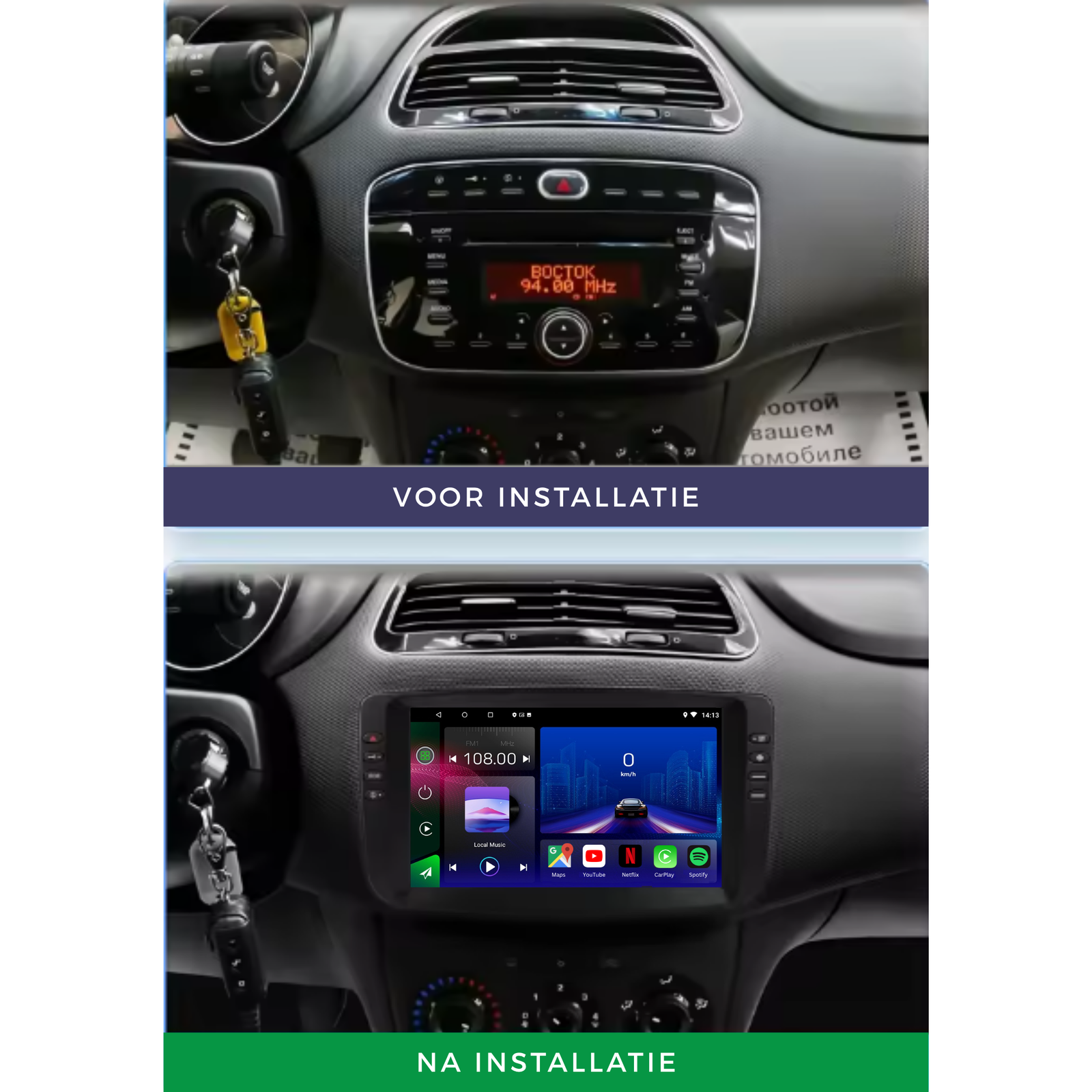 FIAT Linea | Punto Evo | 2010-2015 | Android 13 Autoradio | Apple CarPlay | Android Auto - DashPro - Belgium