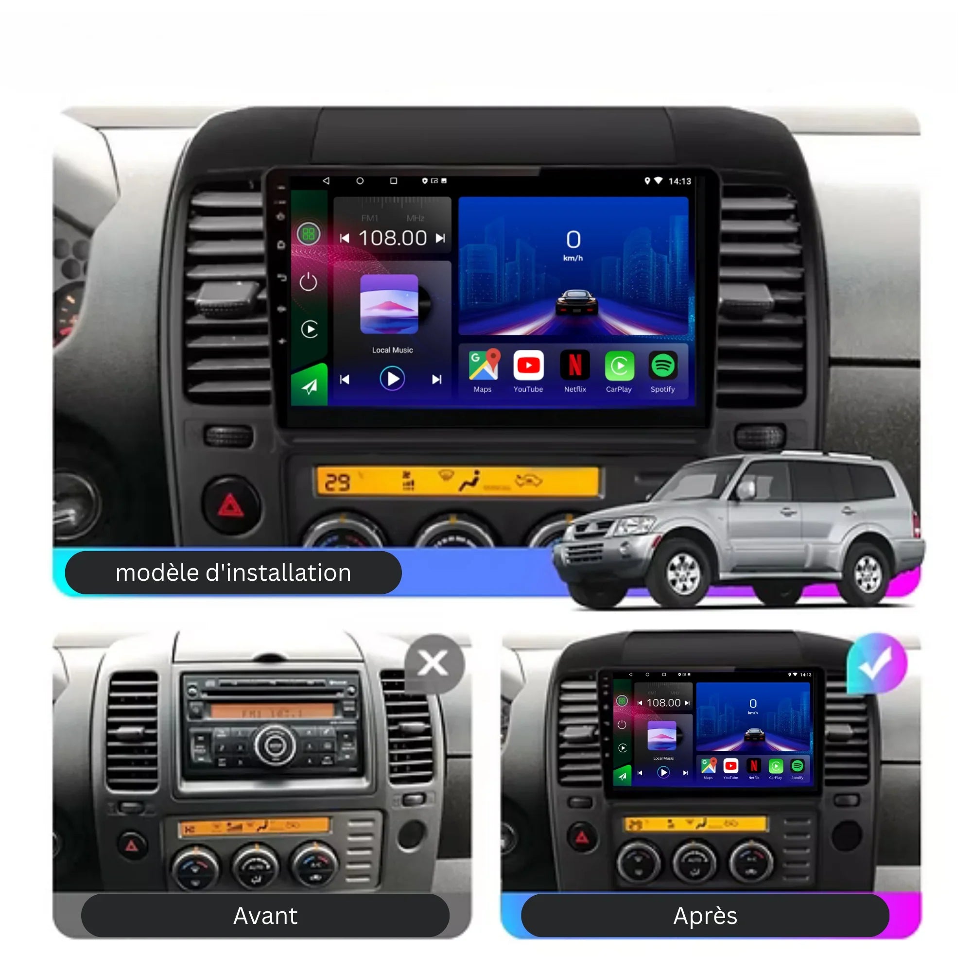 Nissan Navara d40 | 2005-2012 | Android 13 Autoradio | Apple CarPlay | Android Auto - TechVoyage