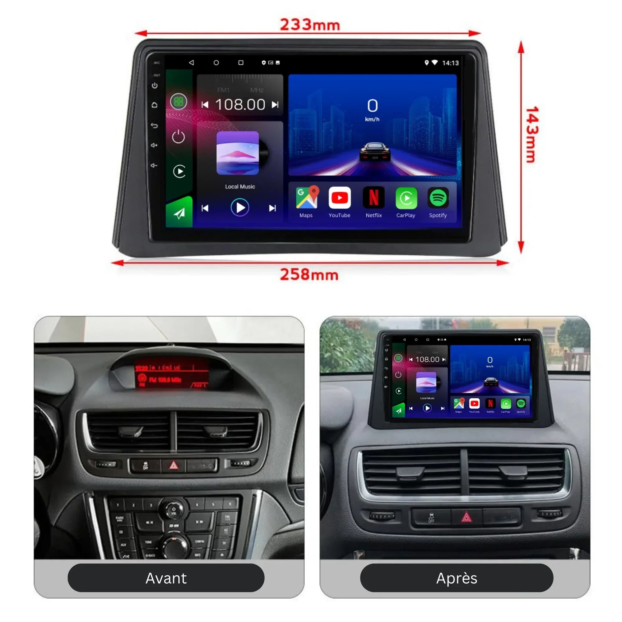 Opel Mokka | 2012-2016 | Android 13 Autoradio | Apple CarPlay | Android Auto - TechVoyage
