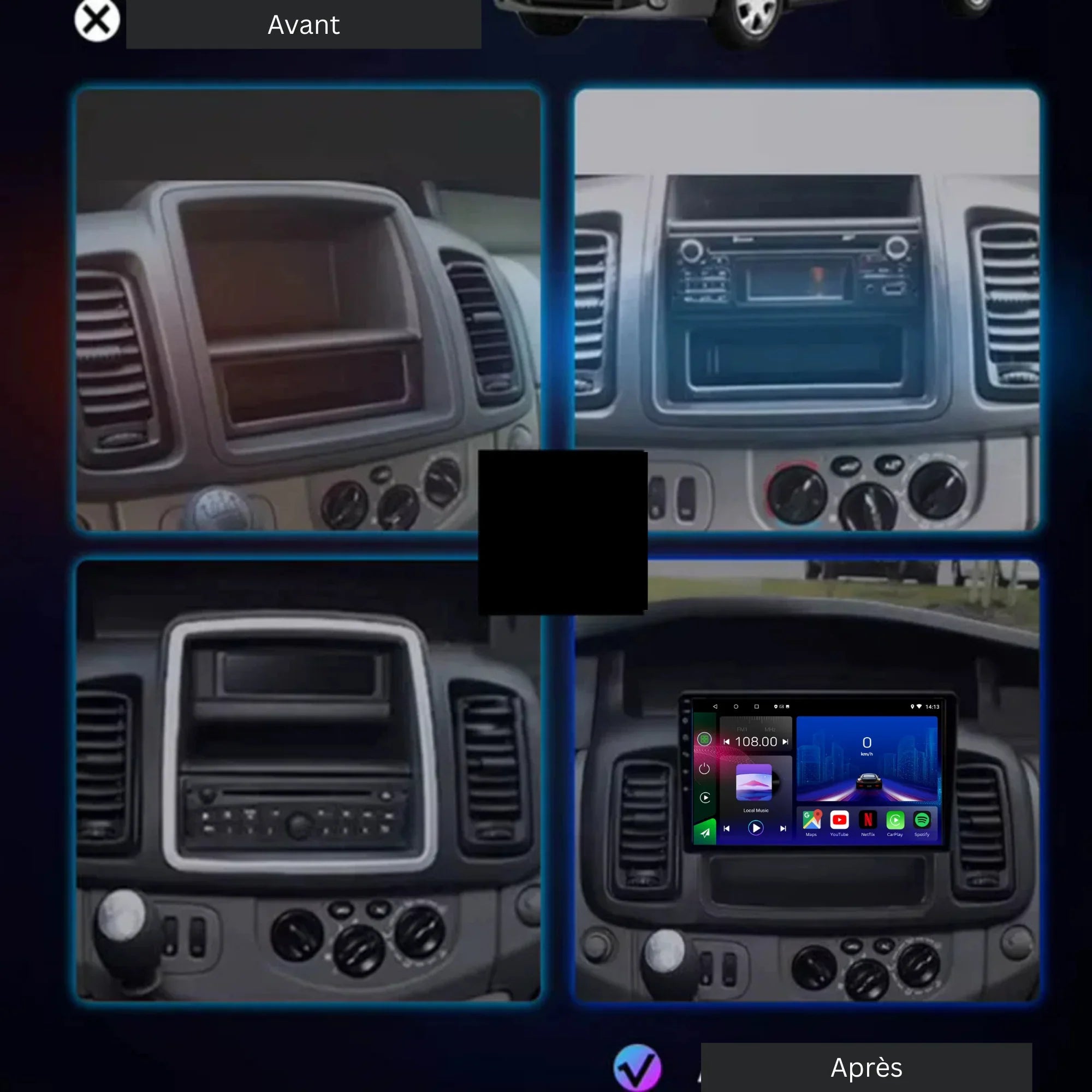 Opel Vivaro Renault Traffic Nissan Primastar | 2010-2014 | Android 13 Autoradio | Apple CarPlay | Android Auto - TechVoyage
