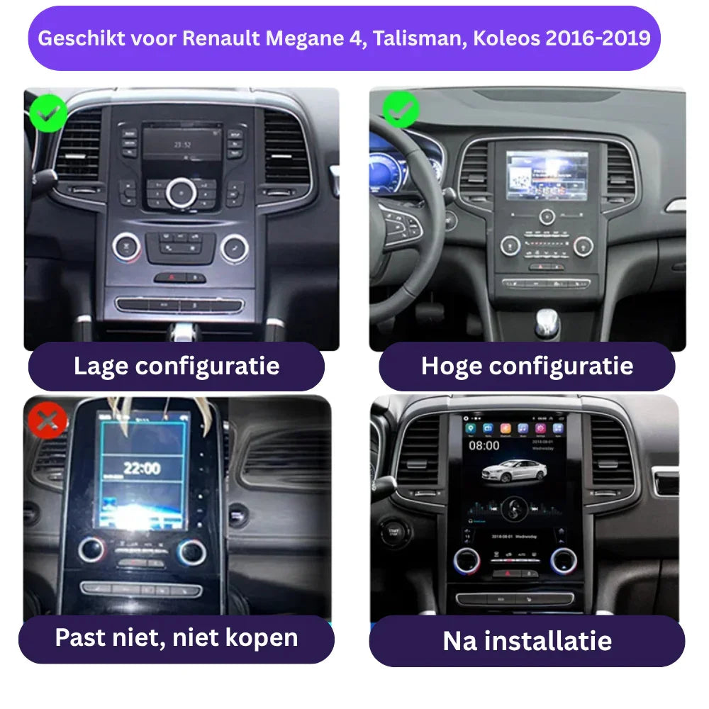 Renault Megane 4 | Talisman | Koleos | 2017-2019 | Android 13 Autoradio | Apple CarPlay | Android Auto - DashPro - Belgium